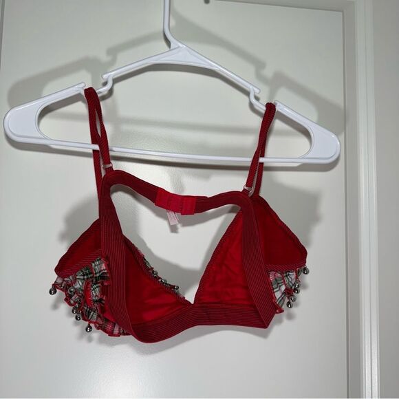 Victoria’s Secret Jingle Bells Plaid Christmas Bralette - Picture 2 of 4